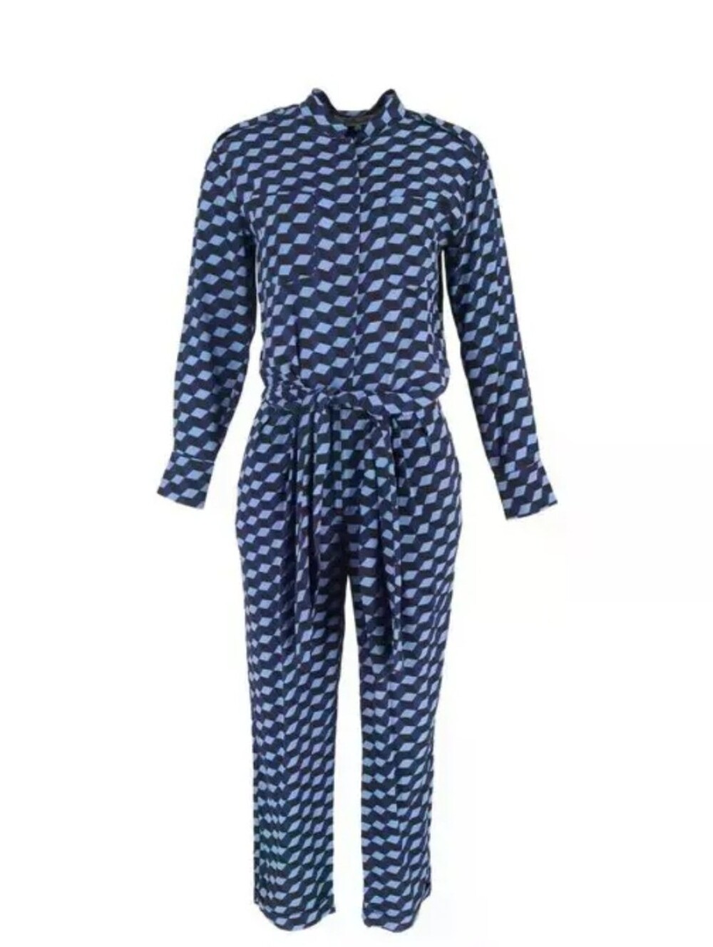 Diane von Furstenberg Silk Geometric-Pattern Jumpsuit 14